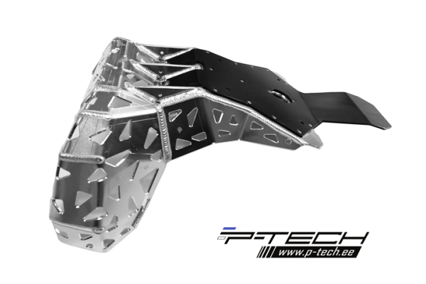 Skid plate with exhaust pipe guard and plastic bottom for Beta Xtrainer 2015-2022.